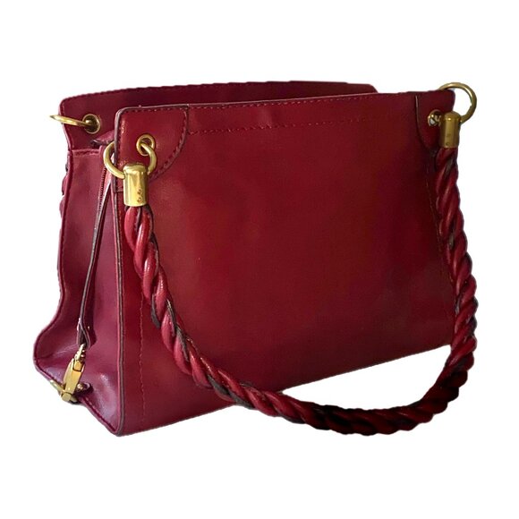 RELIC by Fossil Red Burgundy Leather Shoulder/Handbag Zipper Pockets NWT - Picture 1 of 14